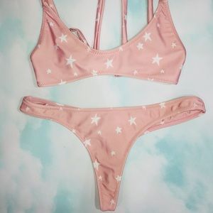 White fox thong star bikini